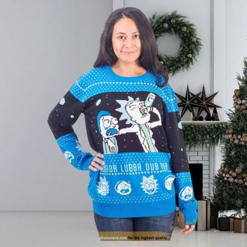 Rick and Morty Wubba Lubba Spaceship Sweater, Family Ugly Christmas Sweater