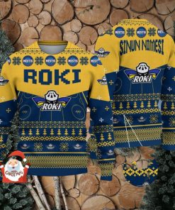 RoKi Hockey 3D Ugly Christmas Sweater Christmas Holiday Gift Custom Name For Men And Women