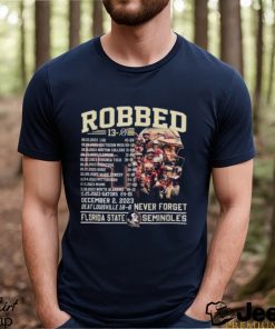 Robbed Never Forget Florida State Football Undefeated 13 0 Schedule Shirt