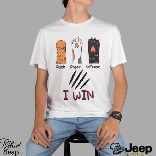 Rock paper scissors I win art shirt