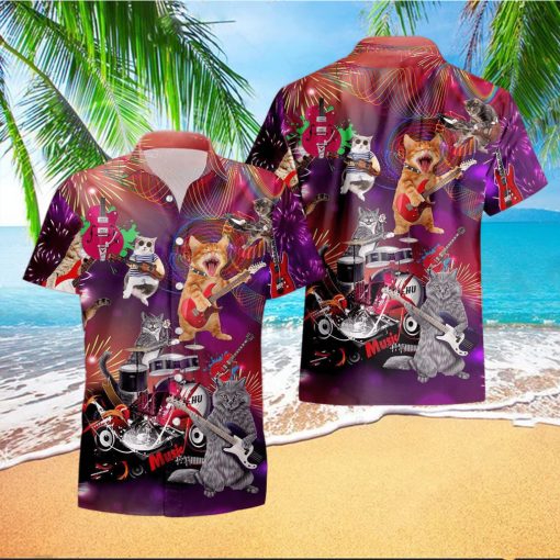 Rocker Cat Hawaii Shirt