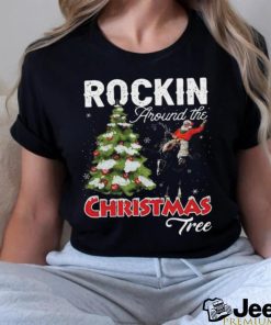 Rockin Around The Christmas Tree Cowboy Santa Horse 2023 T shirt