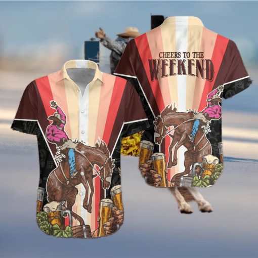 Rodeo And Beer Cheers To The Weekend Hawaiian Aloha Shirts