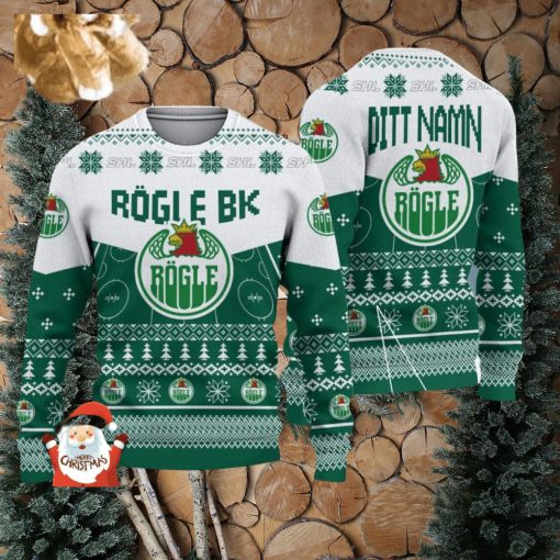 Rogle BK 3D Ugly Christmas Sweater Christmas Holiday Gift Custom Name For Men And Women