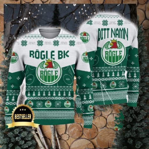 Rogle BK Ugly Christmas Sweater Logo Custom Name Gift Fans