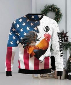 Rooster USA Ugly Christmas Sweater Gift Men Women