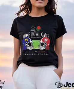 Rose Bowl Game Presented By Prudential Playoff Semifinal 2024 Michigan Wolverines Vs Alabama Crimson Tide Helmet January 1st T shirt