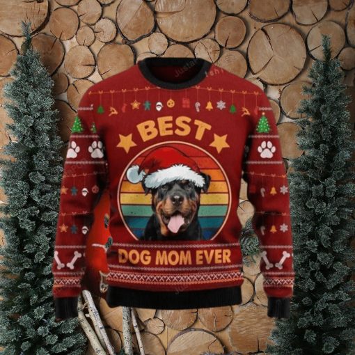 Rottweiler Best Dog Mom Ever Ugly Christmas Sweater Impressive Gift For Men And Women