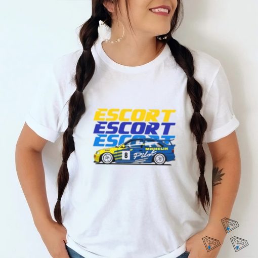 Round Neck T Shirt Unisex   Ford Escort Rs Cosworth Pilot Rally Car