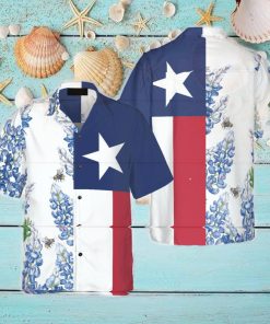 Royal Blue Bluebonnet Texas Hawaiian Shirt Vertical Version Proud Texas Shirt For Men