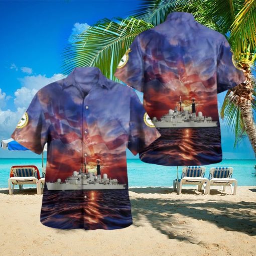 Royal Navy HMS Nottingham (D91) Hawaiian Shirt