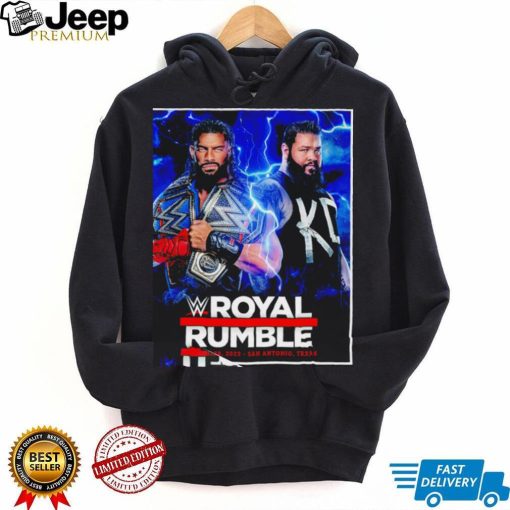 Royal Rumble 2023 Roman Reigns vs Kevin Owens poster shirtexas Rattlesnake logo shirt