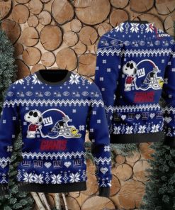 The Snoopy Football Helmet New York Giants Ugly Christmas Sweaters