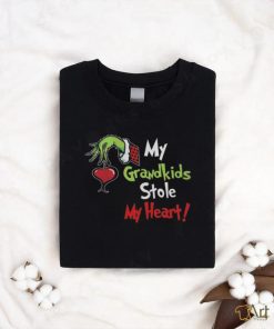 Grinch Hoodie Tshirt Sweatshirt All Over Printed Personalized Green Monster Kids On Sleeves Shirts My Grandkids Stole My Heart Christmas shirt