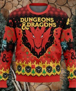 Ruby Dragon Dungeons and Dragons Ugly Christmas Sweater