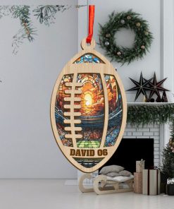 Rugby Ball Personalized Christmas Ornament