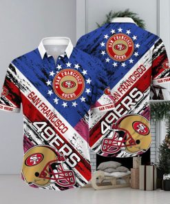 Rugby Helmet NFL San Francisco 49ers Hawaiian Shirt For Football Fans, NFL Hawaiian Shirt
