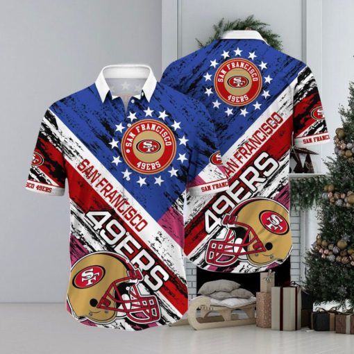 Rugby Helmet NFL San Francisco 49ers Hawaiian Shirt For Football Fans, NFL Hawaiian Shirt