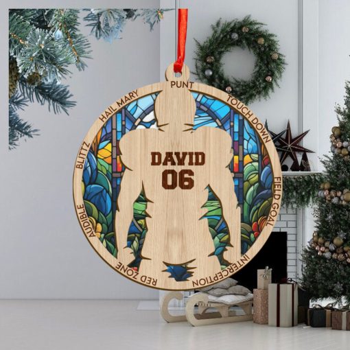 Rugby Player Personalized Christmas Ornament