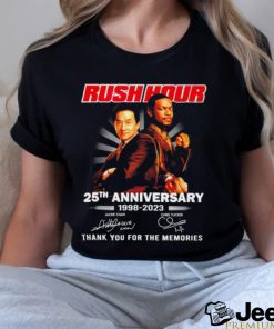 Rush Hour 25th anniversary 1998 2023 signatures thank you for the memories signature shirt