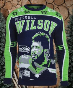 Russell Wilson 3 Seattle Seahawks Ugly Christmas Sweaters