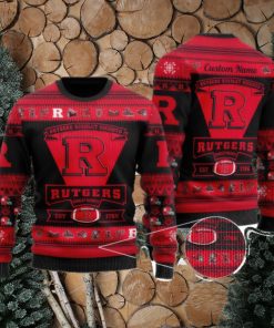 Rutgers Scarlet Knights Team Custom Name Ugly Christmas Sweater For Men And Women Sport Gift