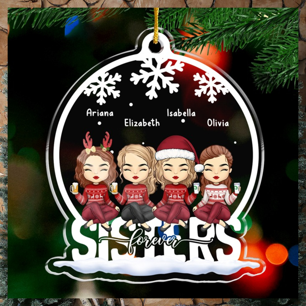 Sisters Forever Christmas Gifts - Personalized Acrylic Photo