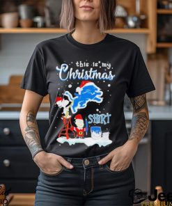 Snoopy and Charlie Brown NFL Detroit Lions This Is My Christmas T Shirt