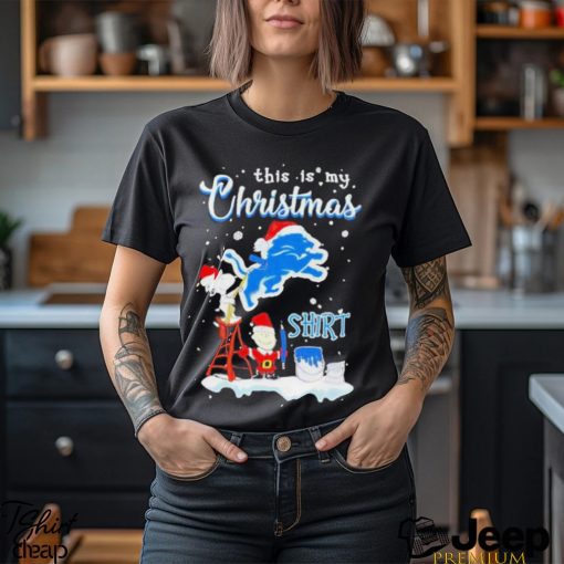 Snoopy and Charlie Brown NFL Detroit Lions This Is My Christmas T Shirt