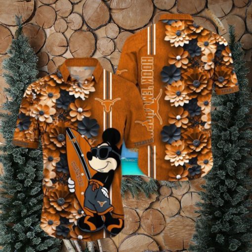 Texas Longhorns Hawaiian Shirt Mickey Love Surfing Trending Summer Gift