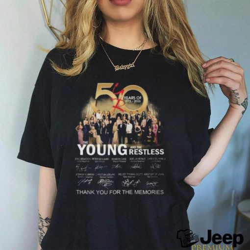 50 Years Of 1973 – 2023 The Young And The Restless Thank You For The Memories T Shirt