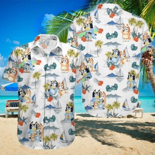 Bluey Family Beach Summer Hawaiian Shirt