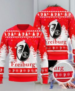 SC Freiburg Logo Wearing Santa Hat 3D Ugly Christmas Sweater Christmas Gift Men And Women 2023 Sweater