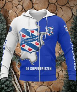 SC Heerenveen Logo Blue White Zip Up Hoodie