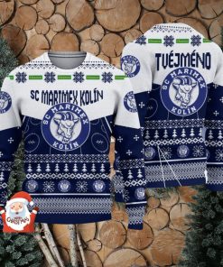 SC Marimex Kolín 3D Ugly Christmas Sweater Christmas Holiday Gift Custom Name For Men And Women