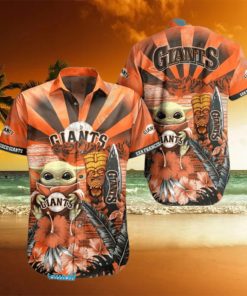 SF Giants Hawaiian Shirt Baby Yoda Tiki Mask San Francisco Giants Gift 49ers Hawaiian Shirt Aloha Shirt