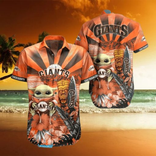 SF Giants Hawaiian Shirt Baby Yoda Tiki Mask San Francisco Giants Gift  49ers Hawaiian Shirt  Aloha Shirt