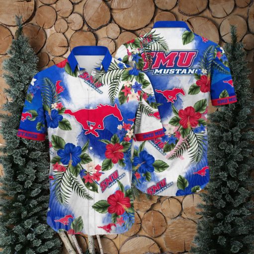 SMU Mustangs NCAA Flower Unisex Full Print Hawaiian Shirt