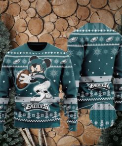 Big Mickey Mouse Playing Philadelphia Eagles Ugly Christmas Sweaters