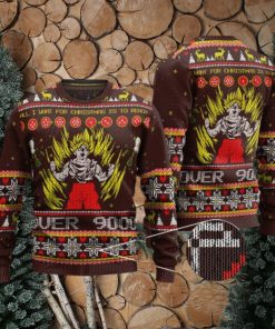 SSJ2 Goku Over 9000 Power Ugly Xmas Sweater