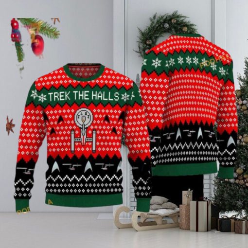 ST Trek The Halls Ugly Christmas Sweater, Funniest Ugly Christmas Sweater