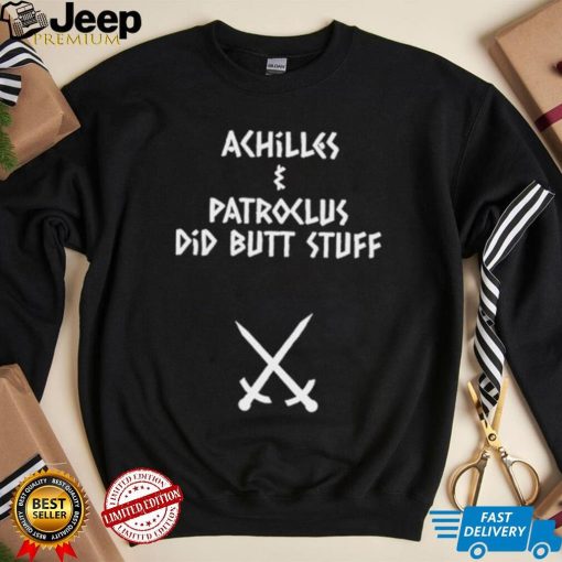 Sacha coward wearing achilles and patroclus did butt stuff shirt