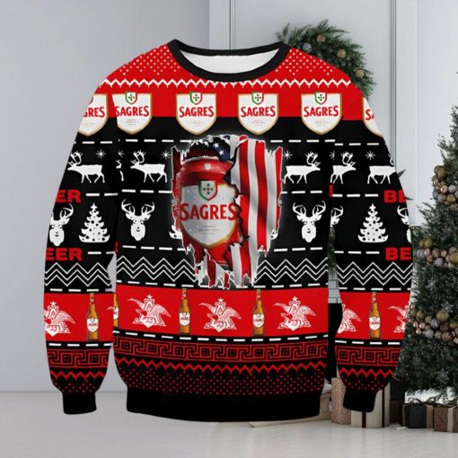 Sagres Beer Ugly Christmas Sweater Xmas 3D Printed Christmas Sweater Gift