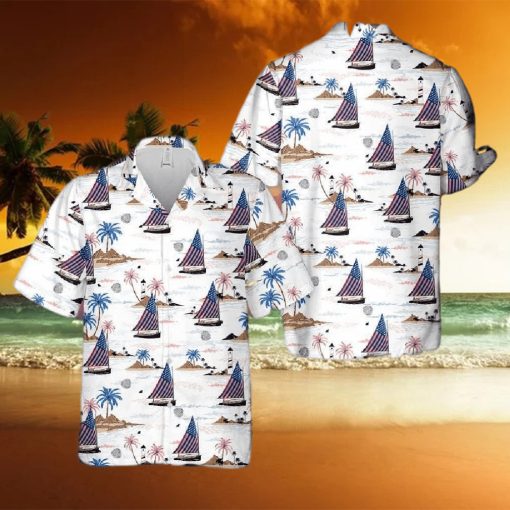 Sailboat Usa 4th Of July Hawaiian Shirt