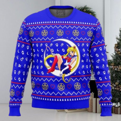 Sailor Moon Sitting On Moon – Sailor Moon Ugly Christmas Sweater