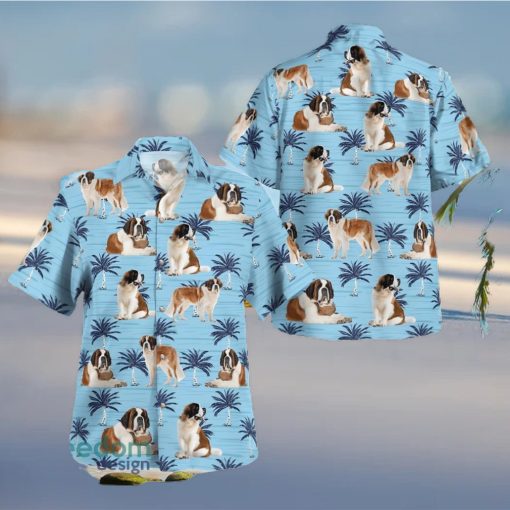 Saint Bernard Dogs Short Sleeve Hawaiian Shirt