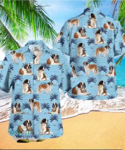 Saint Bernard Dogs Short Sleeve Hawaiian Shirt