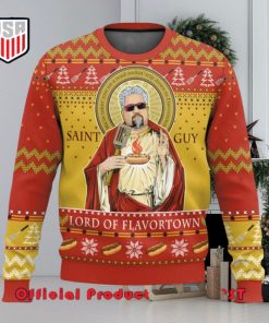 Saint Guy Guy Fieri Lord Off Flavortown Ugly Christmas Sweater