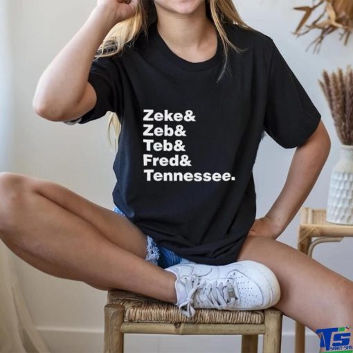 Sam Carter wearing Zeke Zeb Ted Fred Tennessee shirt