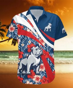 Samford Bulldogs 3D Hawaiian Shirt Hibiscus Sport Style NCAA Summer Beach hawaiian shirt